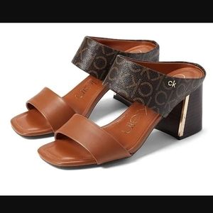 Calvin Klein Henna slip on block heel sandals size 10